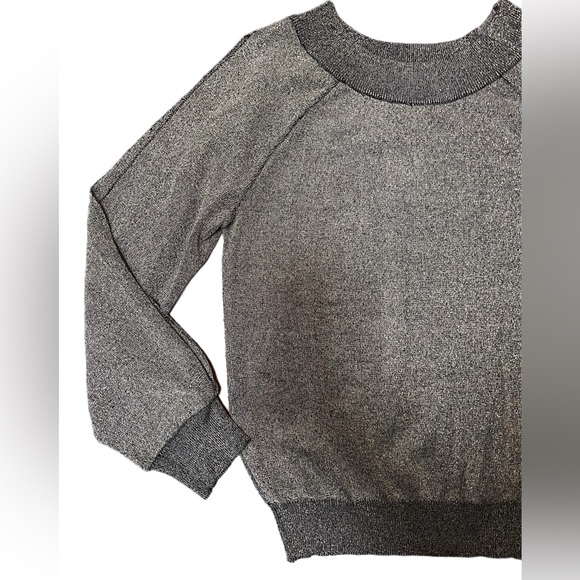 Molly Bracken metallic silver gray open sleeve sweater - Picture 2 of 5